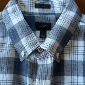 J. Crew Linen Plaid Shirt